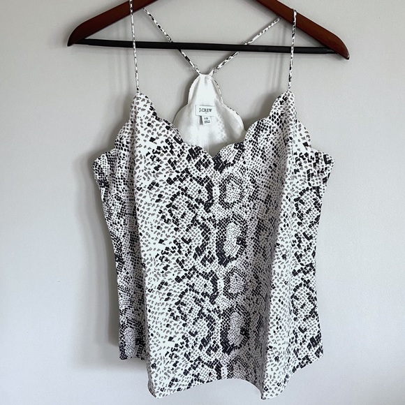J. Crew Snakeskin Scalloped Lined Cami Top Women’s - Picture 4 of 8